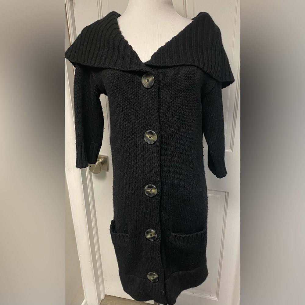 vince sweater Alpaca wool cashmere black cardigan size small